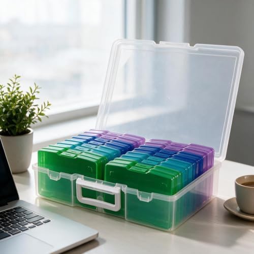 novelinks Photo Storage Box and 16 Inner 4" x 6" Photo Storage Containers