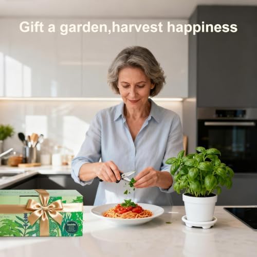 10 Indoor Herb Garden Kit, 33pcs Complete Kitchen Herb Starter Set