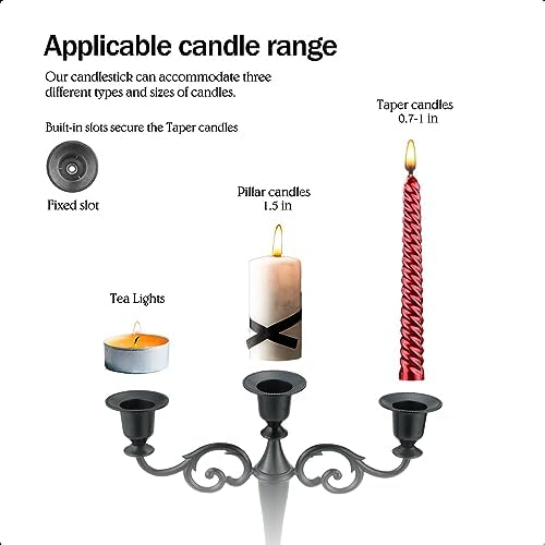 5-Arm Metal Candelabra Candle Holder Table Centerpiece, Gold