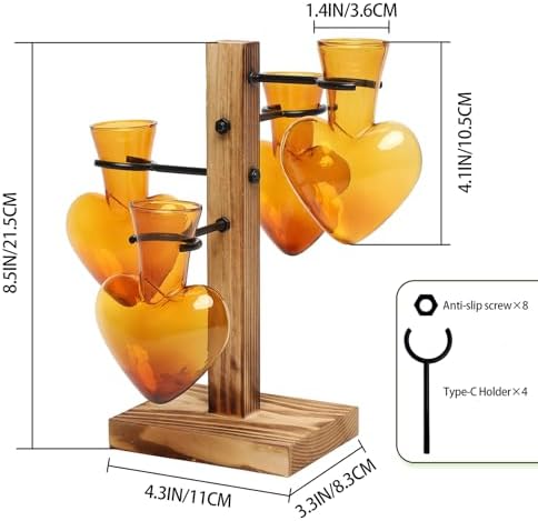 Plant Terrarium Propagation Stations with Wooden Stand