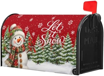 Christmas Snowman Mailbox Cover Magnetic Standard Size 25" X 21"