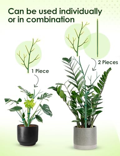NiHome 28" Plant Support Stakes Set of 6 for Indoor & Outdoor Garden