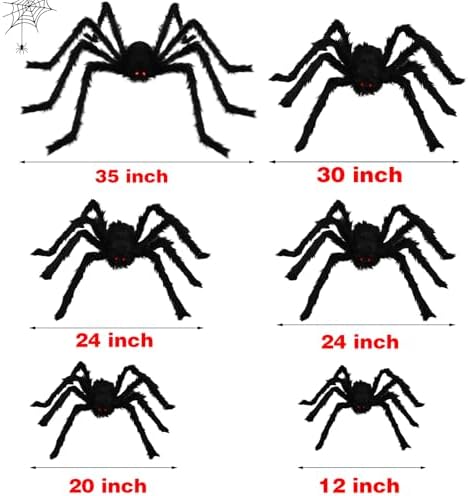 Halloween Spider Decorations Outdoor Indoor: 6 Pcs Giant Halloween Spiders