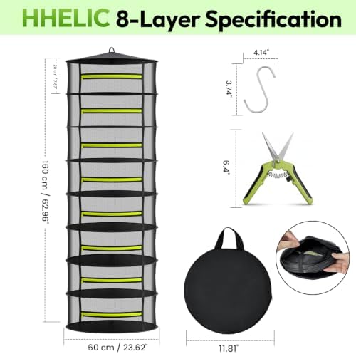 Herb Drying Rack, 8-Layer Hanging Mesh Large Capacity Net