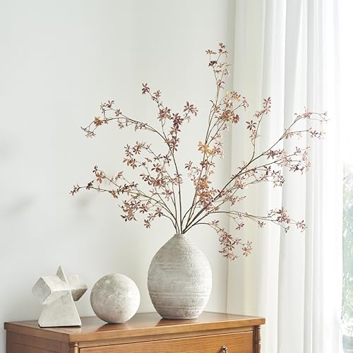 Avoeco 3 Pack 47 Inch Tall Real Touch Faux Enkianthus Fall Branches