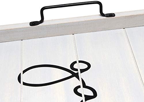 Elegant Designs HG2000-GGH Decorative Wood Serving Tray w/Handles, 15.50" x 12", Gather (Pack of 4)