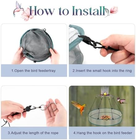 Bird Seed Catcher Tray for Hanging Bird Feeder Platform for Outdoor Feeders