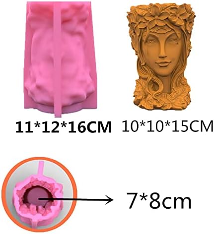 Flower Pot Mould for Cement Silicon DIY Concrete Plant Vase Moulds Handmade Home Decoration Tool Pen Holder Resin Epoxy Silicone Mold (G102)