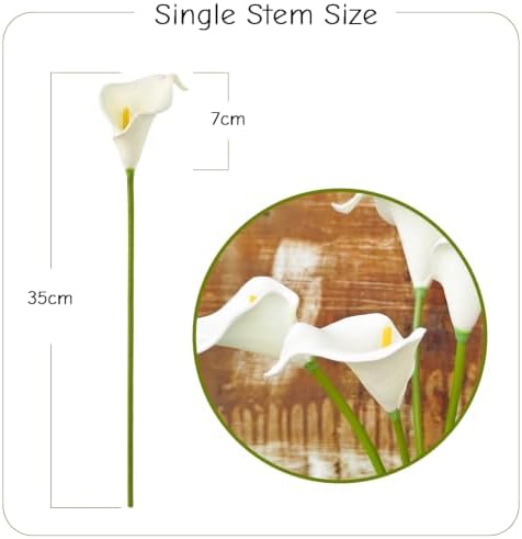Letjolt Artificial Calla Lily Flowers 12Pcs, Beige
