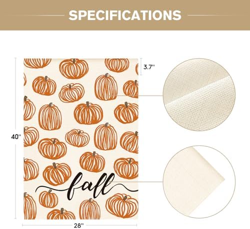 AVOIN colorlife Rustic Pumpkins Fall House Flag 28x40 Inch for Outside