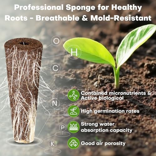 Ahopegarden 132pcs Hydroponic Pods Kit: Compatible with AeroGarden Herb Kits with 50 Grow Sponges, 50 Pods Lable, 12 Grow Baskets and Dome, 8 A&B Plant Food, Indoor Garden Kit Supplies for Most Brands