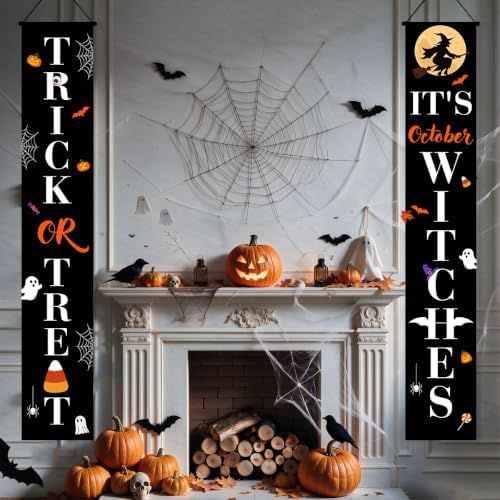 Halloween Door Banners Outdoor Halloween Decorations Witches Porch Decor