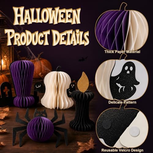 10PCS Halloween Table Centerpieces, 3D Paper Party Decorations
