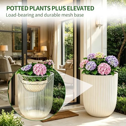 Adjustable Height Planter Inserts,Plant Risers for Tall Planters Large Pots,12-18" Planter Insert,Planter Filler Elevate Plants With 4 Hooks Chains for Indoor Outdoor Planters Wedding Party Decor