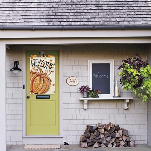 AVOIN colorlife Welcome Pumpkin Fall House Flag 28x40 Inch for Outside