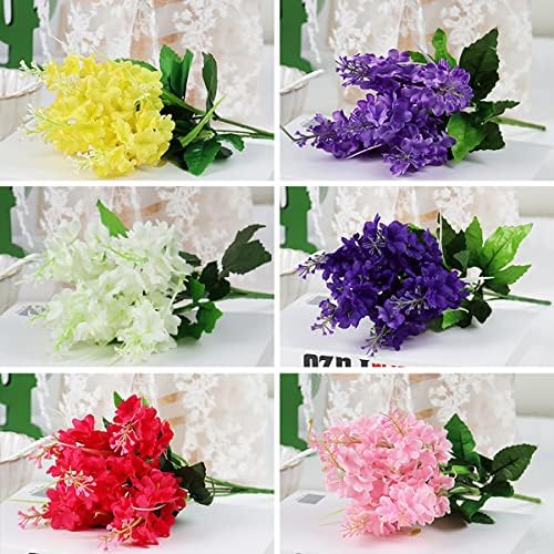 ECYC Ltd 13.78 inch Artificial Hyacinth Flower Bouquet, Silk Hyacinth Flowers Fake Flower with Stem Faux Hyacinth Flowers for Home Office Wedding Decoration,Red