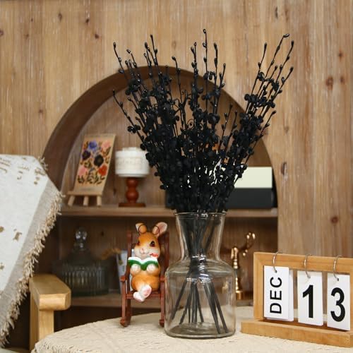 10Pcs 17.5" Black Artificial Jasmine Flowers Stem for Vase DIY Wreath Decor
