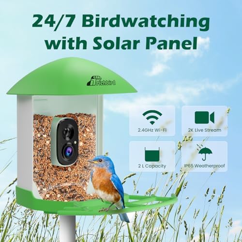 Bird Feeder with Camera, Smart Bird House with Cam for Outside