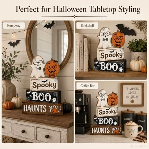 Halloween Pumpkin Ghost Decor Indoor, Halloween Decorations for Home