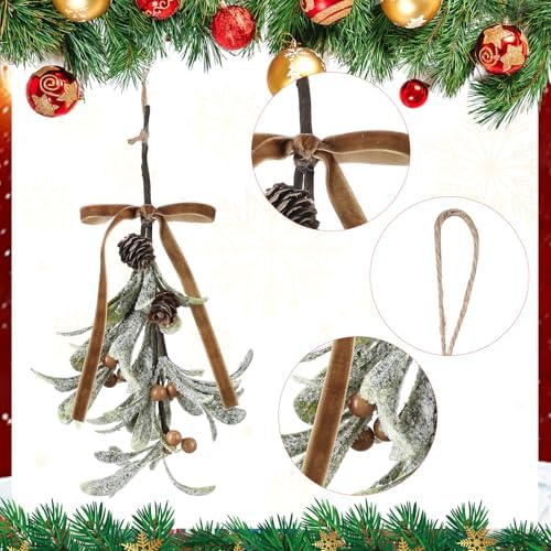 Meanplan 4 Pcs Christmas Mistletoe Hanging Decorations, Camel