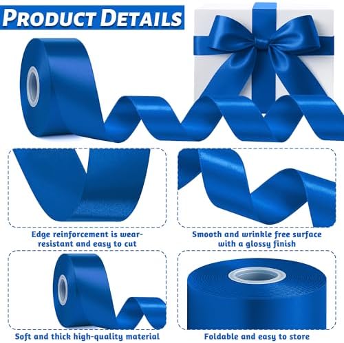 1 1/2 in 30 Yards Royal Blue Ribbon for Gift Wrapping Graduate Wedding