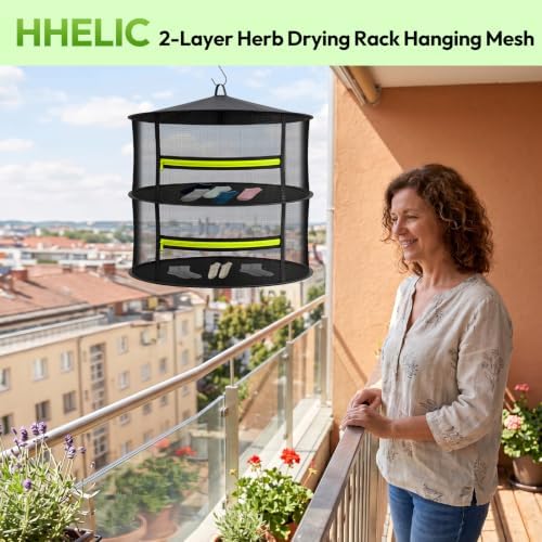 Herb Drying Rack, 2-Layer Hanging Mesh Compact Net