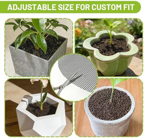 6 Pcs 11.8 Inch Plant Pot Protectors Grids, Cuttable Round Plant Cover Protector Indoor Plants from Animals, Pot Soil Guard for Garden Flower Potted Plants