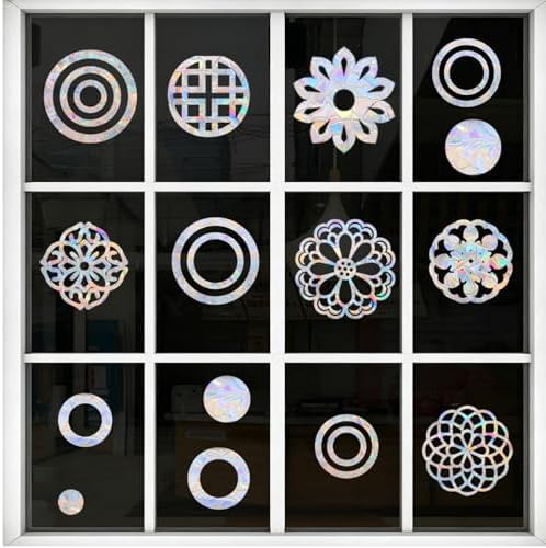 22Pcs Mandala Window Decals to Prevent Bird Strikes,Anti-Collision Stickers