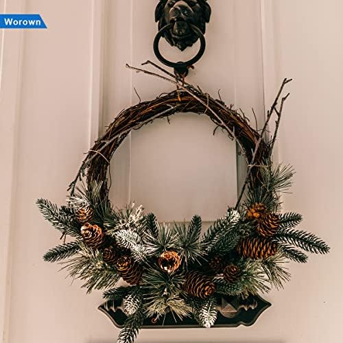 Worown 4-Pack 12 Inch Natural Grapevine Wreaths, Rattan Vine Wreath for DIY Christmas Crafts, Front Door Wall Hanging, Wedding and Party Decorations