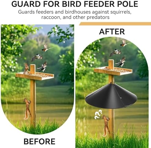 Qualirey 21.5" Metal Squirrel Proof Baffle, for 4 x 4 Posts,Black,2 Pack