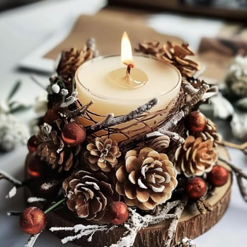 Christmas Pine Cone Decorations, 40 Pcs Natural Pine Cones for Crafts