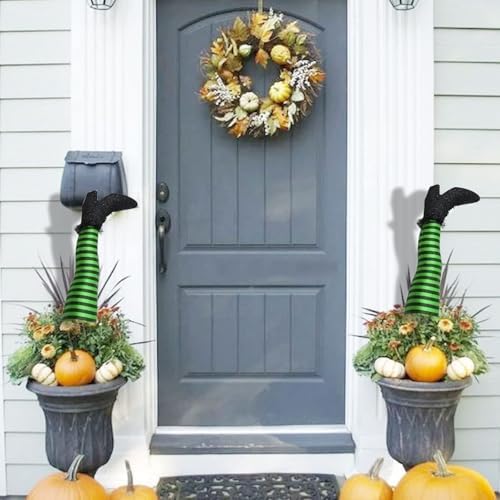 Halloween Witch Legs Yard Stakes Halloween Decorations, 2 Pack Wicked Witch Legs, Funny Upside Down Witches Legs Decorations, for Front Yard, Lawn & Garden, Style-D