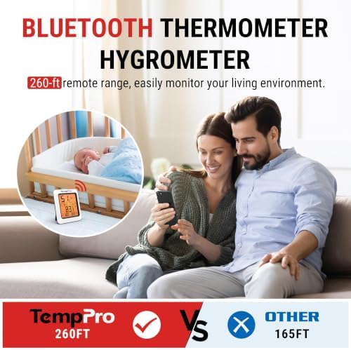 TempPro TempAir Bluetooth Hygrometer Thermometer for Greenhouse Up to 260ft