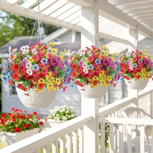 ATTGREAT Artificial Flowers for Outdoors UV Resistant Decor, 36 Bundles