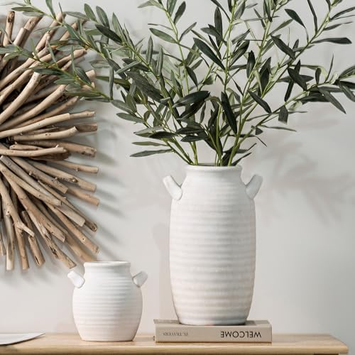 Vanselia Ceramic Flower Vase Home Decor Living Room Table Vase (12" Rustic)