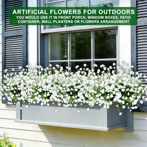 TURNMEON 12 Bundles Artificial Flowers for Outdoors Summer Decor