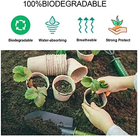 JERIA 100-Pack 3.15 Inch Peat Pots for Seedling with 100 Pcs Plant Labels,Outdoor Garden Germination Nursery Pots,Biodegradable Seed Starter Pots Kits