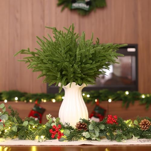 joyhalo 12 Pcs 18" Greenery Norfolk Pine Stems