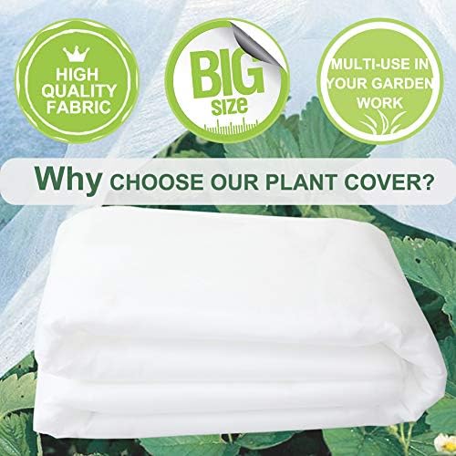 Plant Covers Freeze Protection 10 ft x 20 ft Floating Row Cover 0.9oz/yd² Garden Fabric Plant Cover for Winter Frost/Sun Pest Protection (10FT X 20FT)