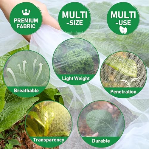 2Pack 10x30ft Garden Netting Mesh Barrier, Ultra Fine Mosquito Net for Patio,Garden Netting for Raised Beds,Fruit Tree Netting for Garden Protection Blueberry Bush Netting Cover