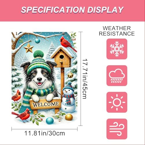 BlissYard Garden Flag Shepherd Snowy Scene Winter 12x18 Inch Polyester