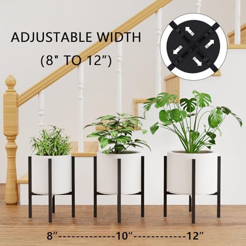 Linpla 2-Pack Adjustable Metal Plant Stands Indoor and Outdoor
