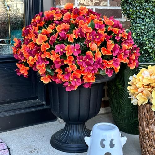 Artificial Fall Hanging Flowers with Basket for Outdoor UV Resistant