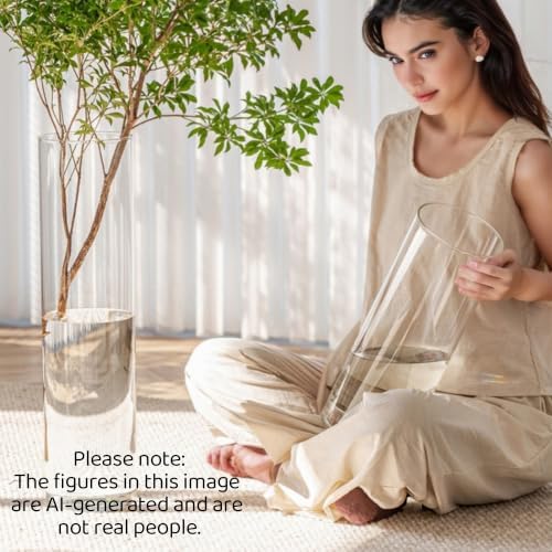 3 Large Clear Acrylic Plastic Cylinder Flower Vase