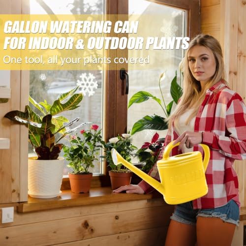 1 Gallon Watering Can, Plant Watering Can with Stainless Steel Shower Head