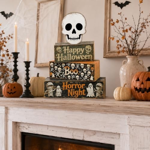 Halloween Skull Table Decor Indoor, Halloween Decorations for Home Kitchen