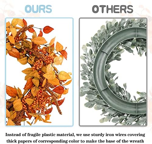 YNYLCHMX 20" Fall Wreath for Front Door, Eucalyptus and Sorghum Decor