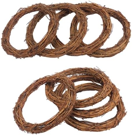12 Pcs 8 Inch Natural Grapevine Wreath Set, Natural Rattan Wreath,Hand-Woven 8 Inch Vine Branch Wreaths, Perfect for DIY Crafts, Christmas Decorations, and Wedding Supplies