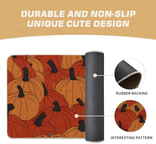 Artoid Mode Black Cat Pumpkin Fall Doormat 17x47 Inch