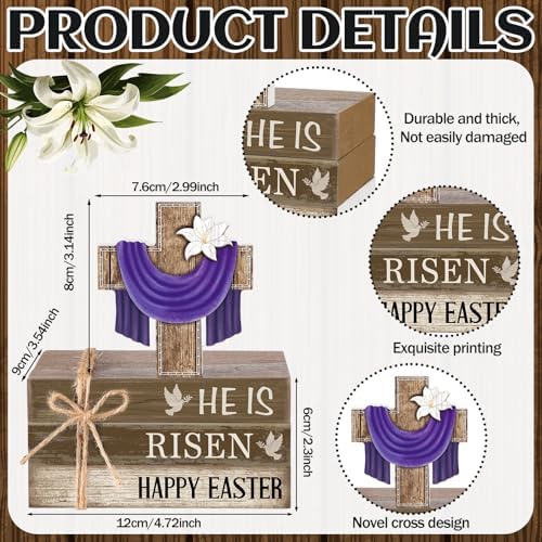 4 Pcs Table Decorations Tiered Tray Decorations Mini Wooden Books Signs for Office Shelf Classroom Tabletop Bookshelf(Easter)